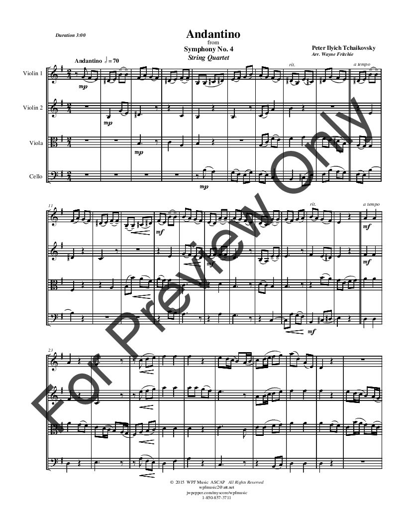 Andantino from Symphony No. 4 P.O.D.