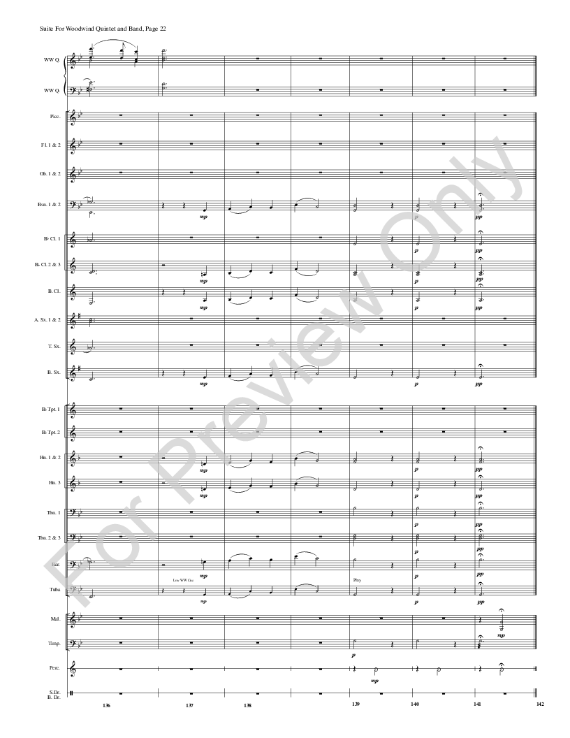 Suite for Woodwind Quintet and Band Score