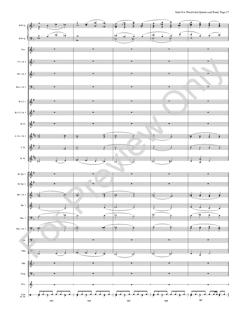 Suite for Woodwind Quintet and Band Score