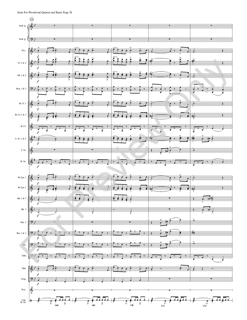 Suite for Woodwind Quintet and Band Score