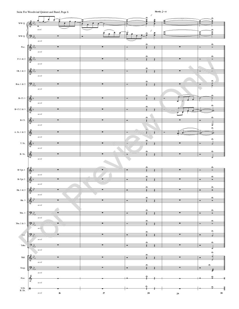 Suite for Woodwind Quintet and Band Score