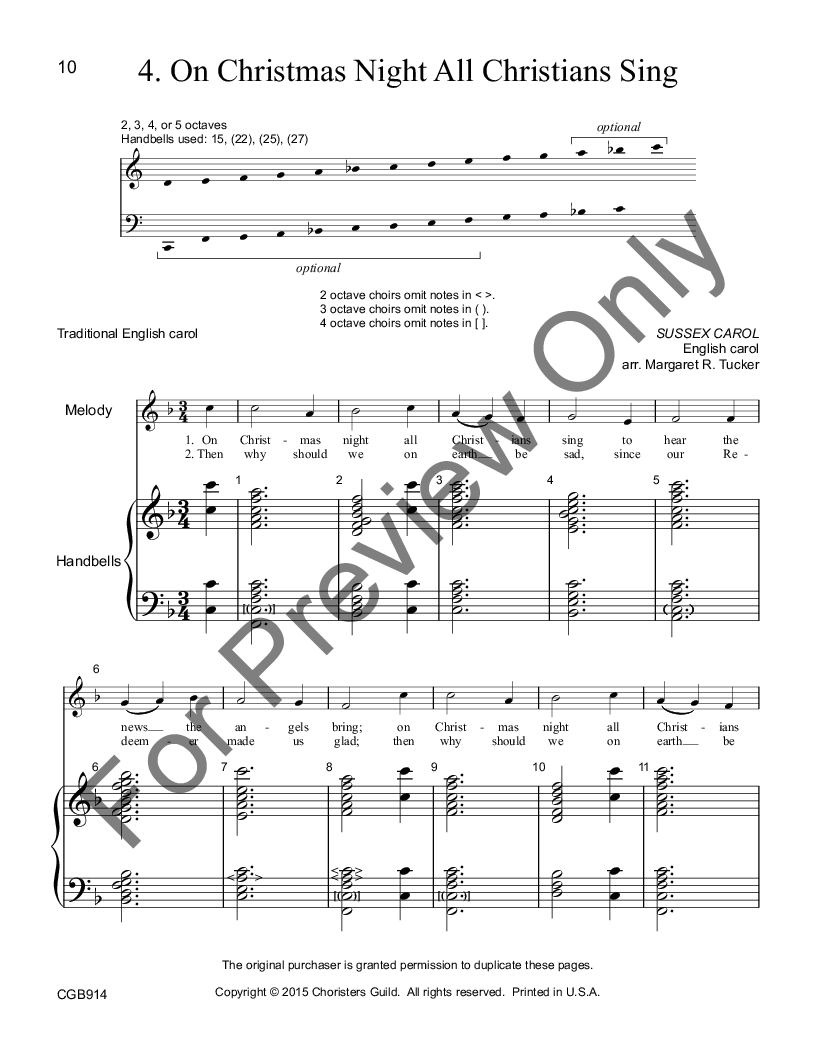 Christmas Carol Accompaniments #2 2-5 Octaves Reproducible