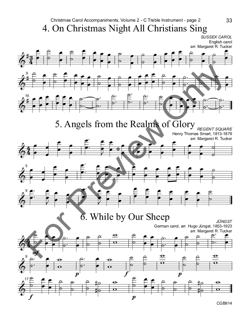 Christmas Carol Accompaniments #2 2-5 Octaves Reproducible