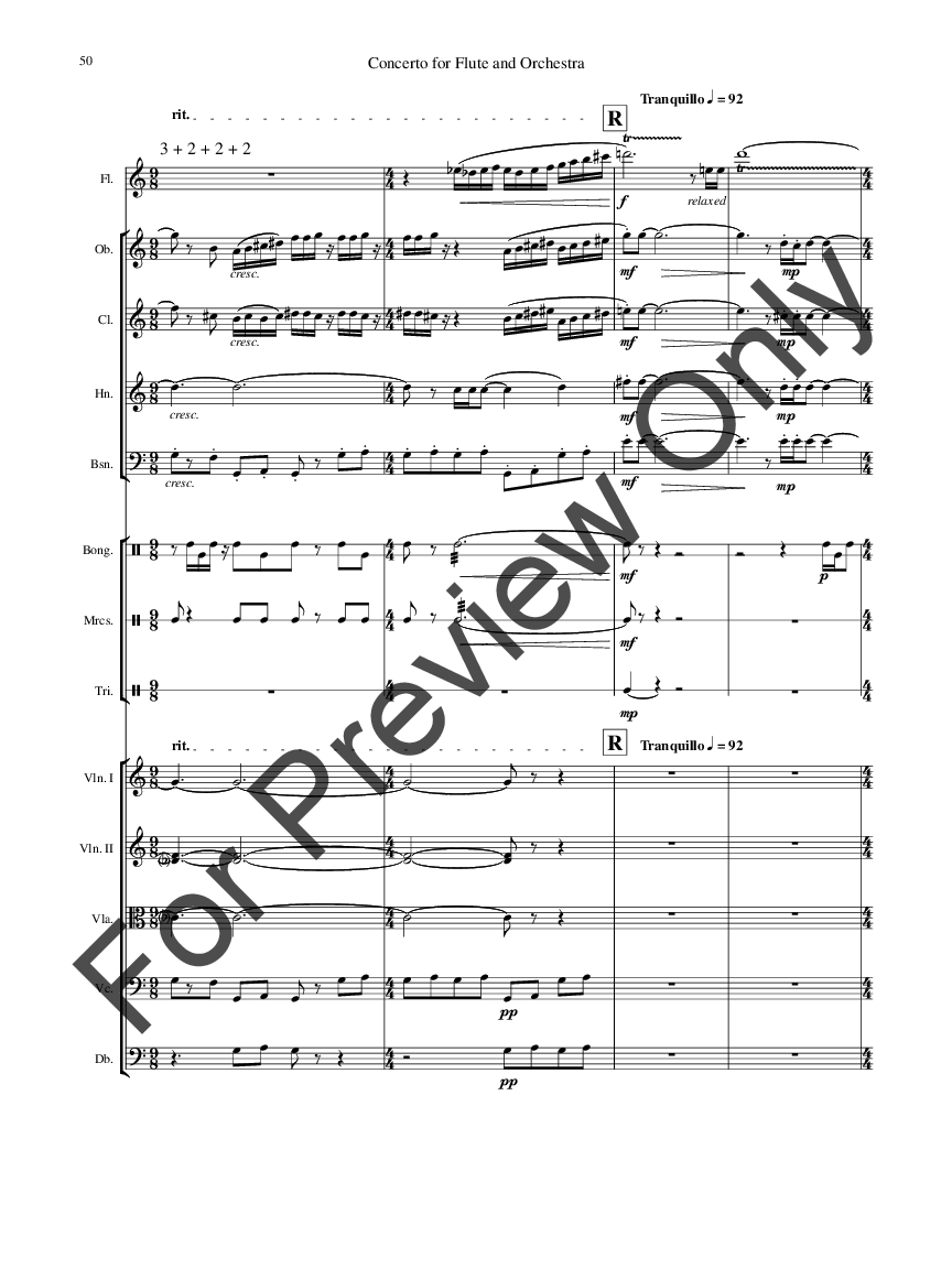 Concerto for Flute and Orchestra SCORE P.O.D.