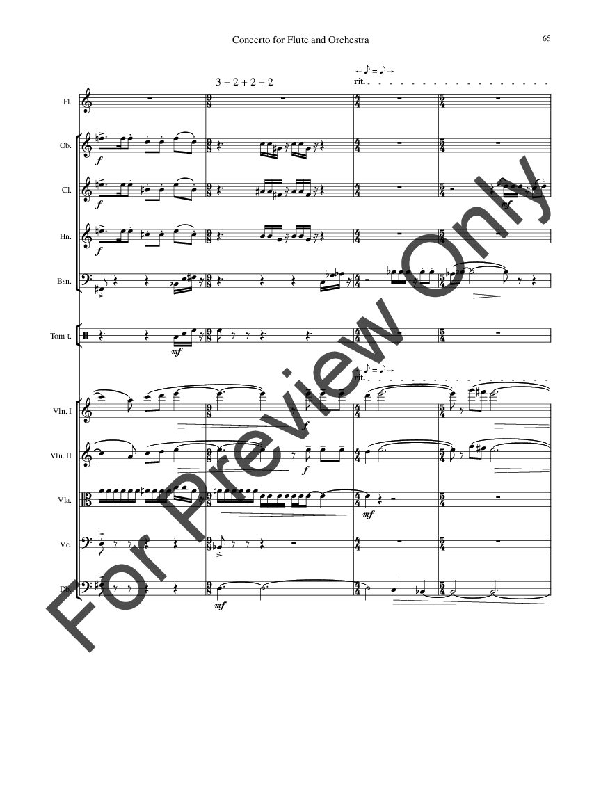 Concerto for Flute and Orchestra SCORE P.O.D.