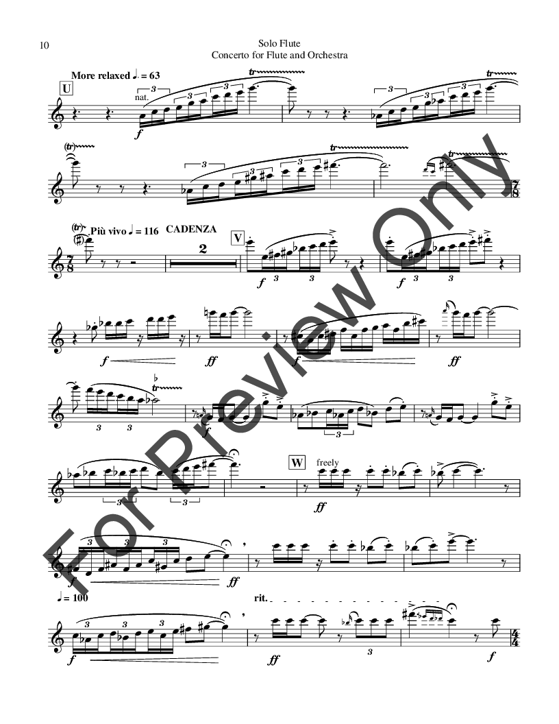 Concerto for Flute and Orchestra Solo Flute Part P.O.D.