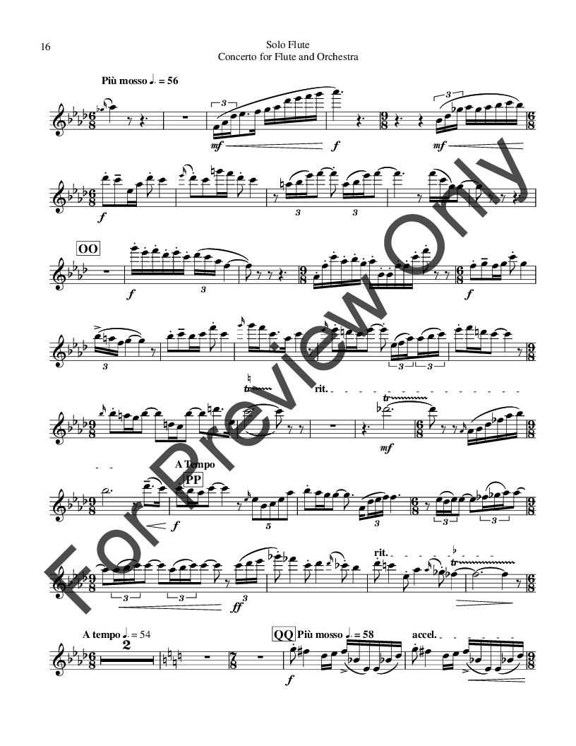 Concerto for Flute and Orchestra Solo Flute Part P.O.D.