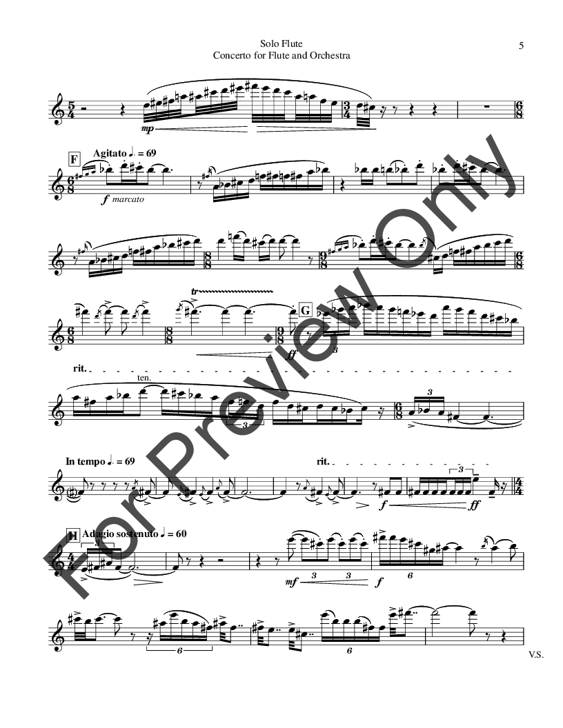 Concerto for Flute and Orchestra Solo Flute Part P.O.D.