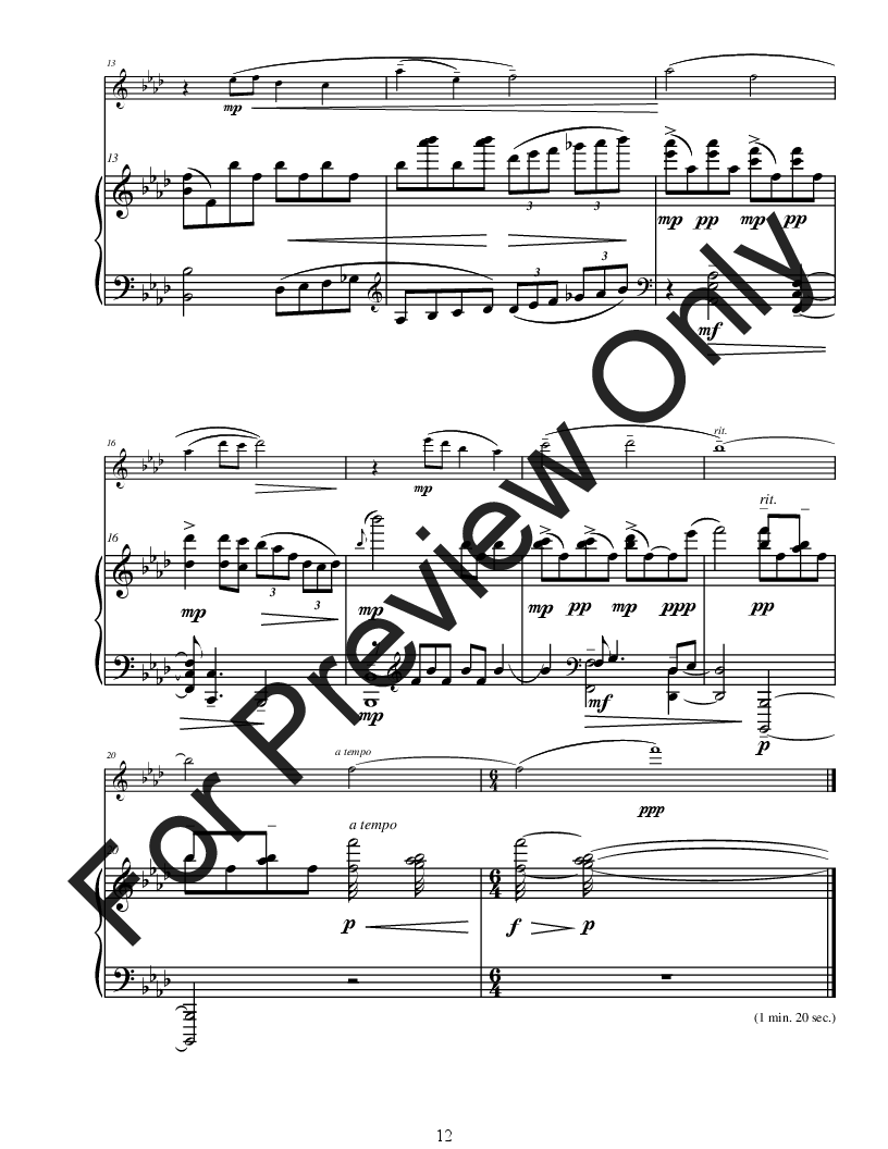 Sonatina for Flute (Violin) And Piano P.O.D.