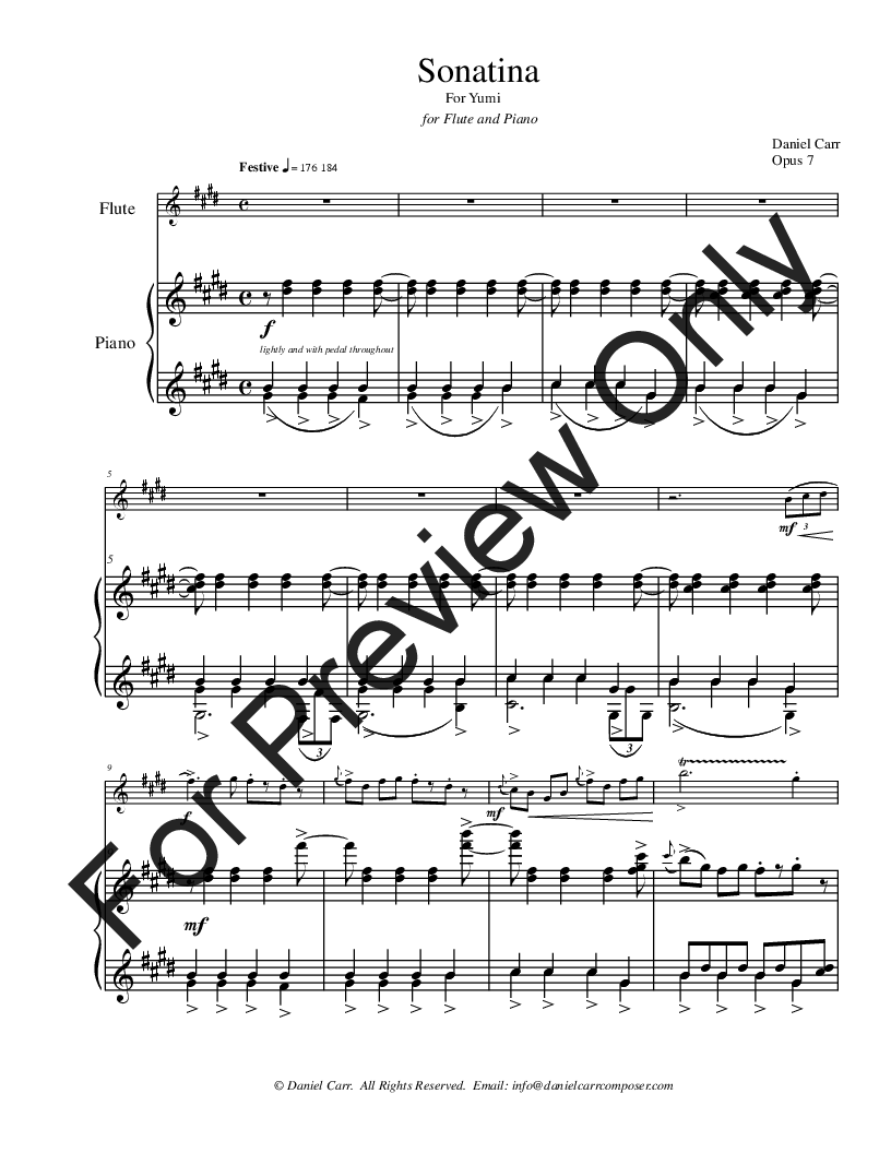 Sonatina for Flute (Violin) And Piano P.O.D.