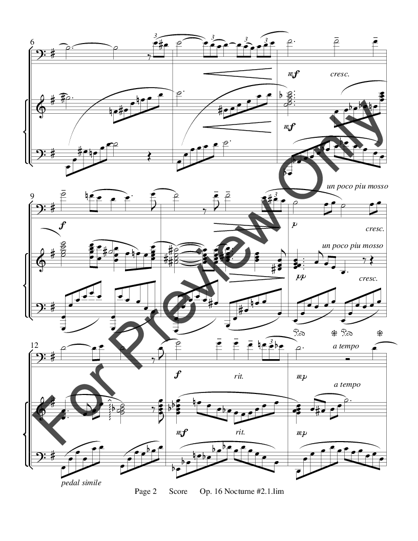 Deux Nocturnes for Trombone and Piano, Op. 16 P.O.D.