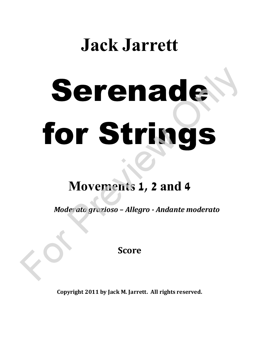 Serenade for Strings - Movements 1, 2 and 4 P.O.D.