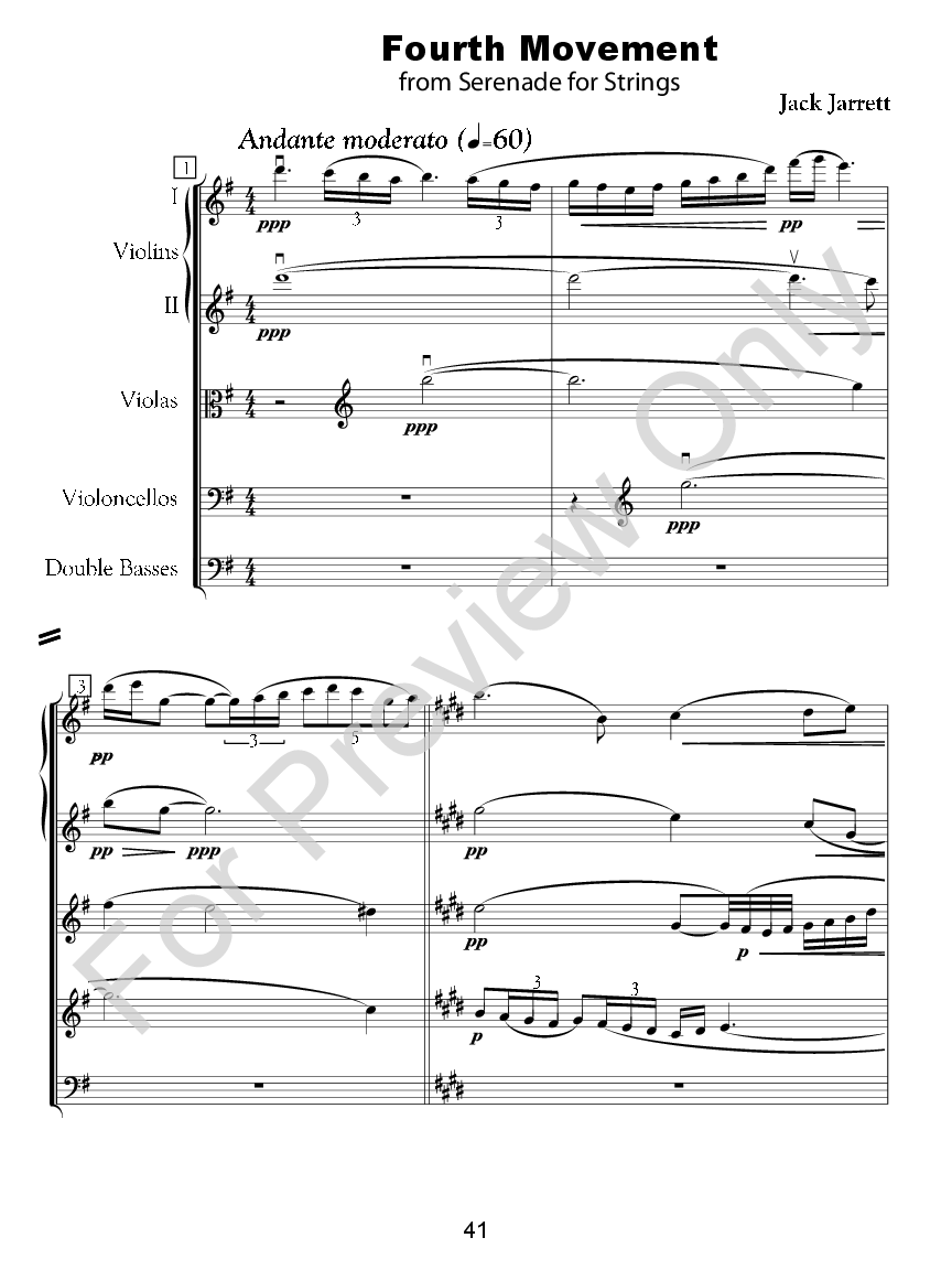 Serenade for Strings - Movements 1, 2 and 4 P.O.D.