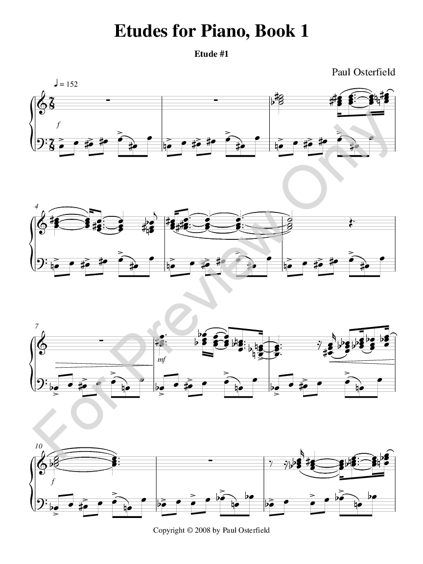 Etudes for Piano, Book 1 P.O.D.