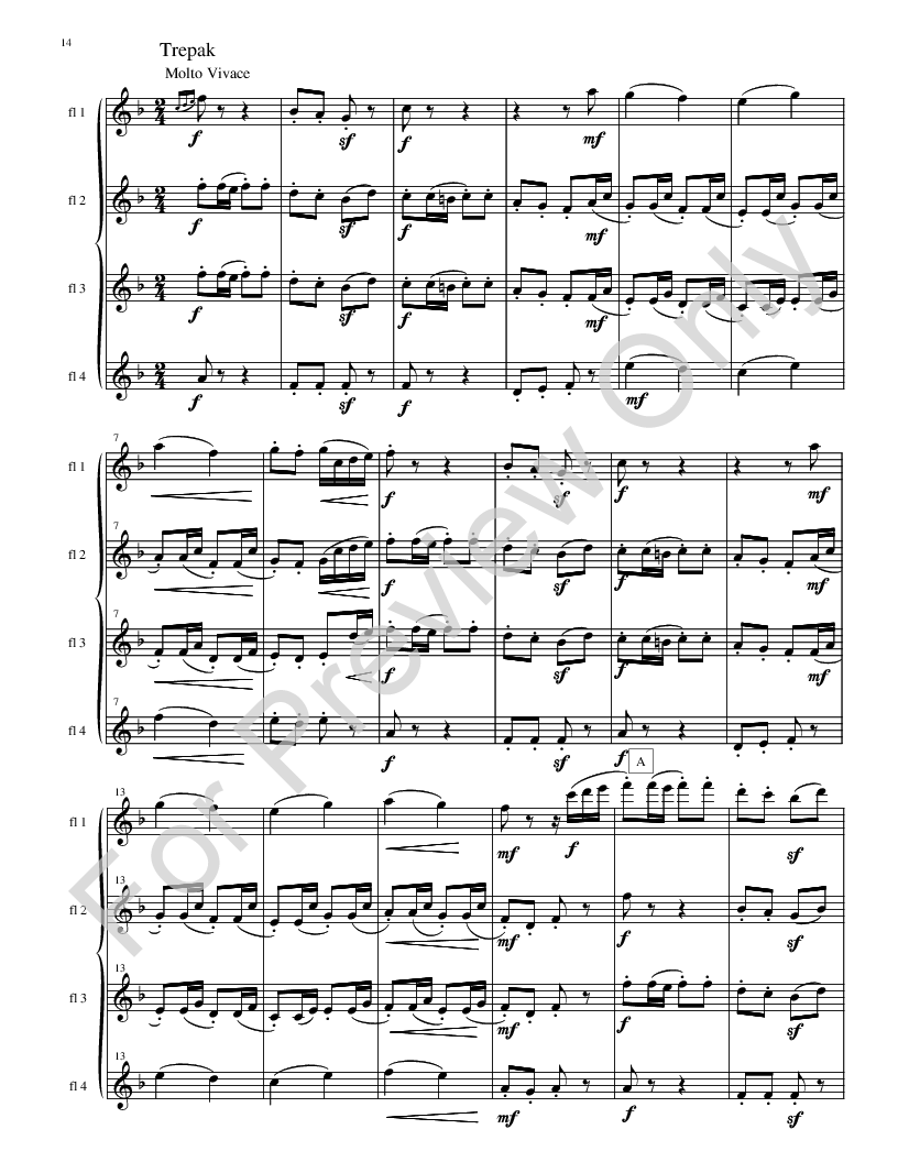 3 Pieces from The Nutcracker - flute quartet P.O.D.