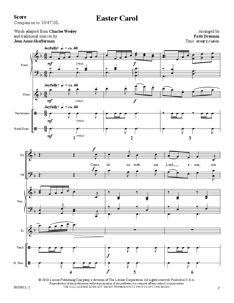 Easter Carol Inst Parts Flute/Percussion