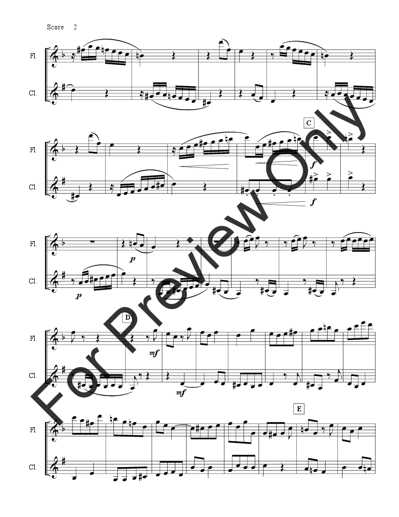 Prestissimo for Flute and Clarinet P.O.D.