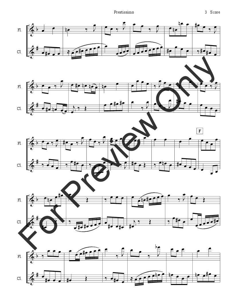 Prestissimo for Flute and Clarinet P.O.D.