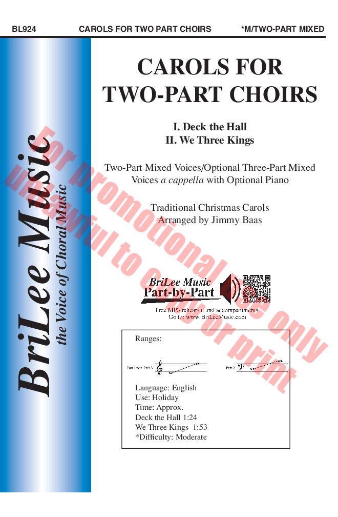 Carols for Two Part Choirs