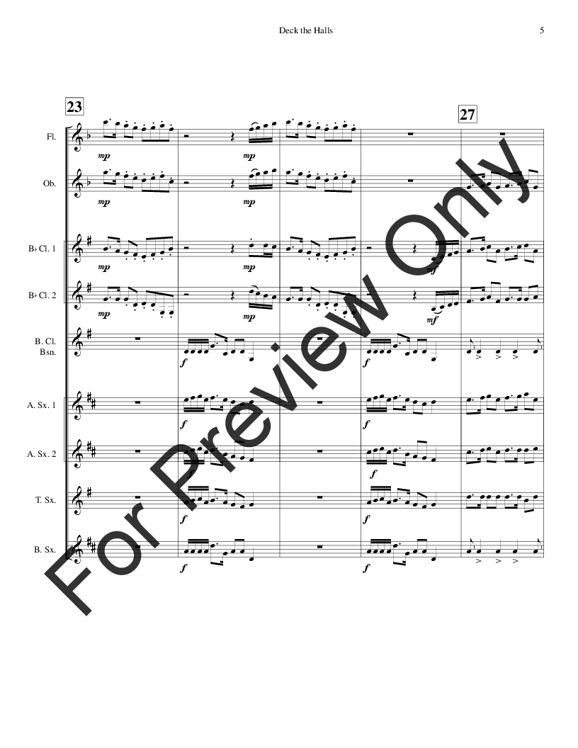 Deck the Halls (arr. for Woodwind Choir) P.O.D.