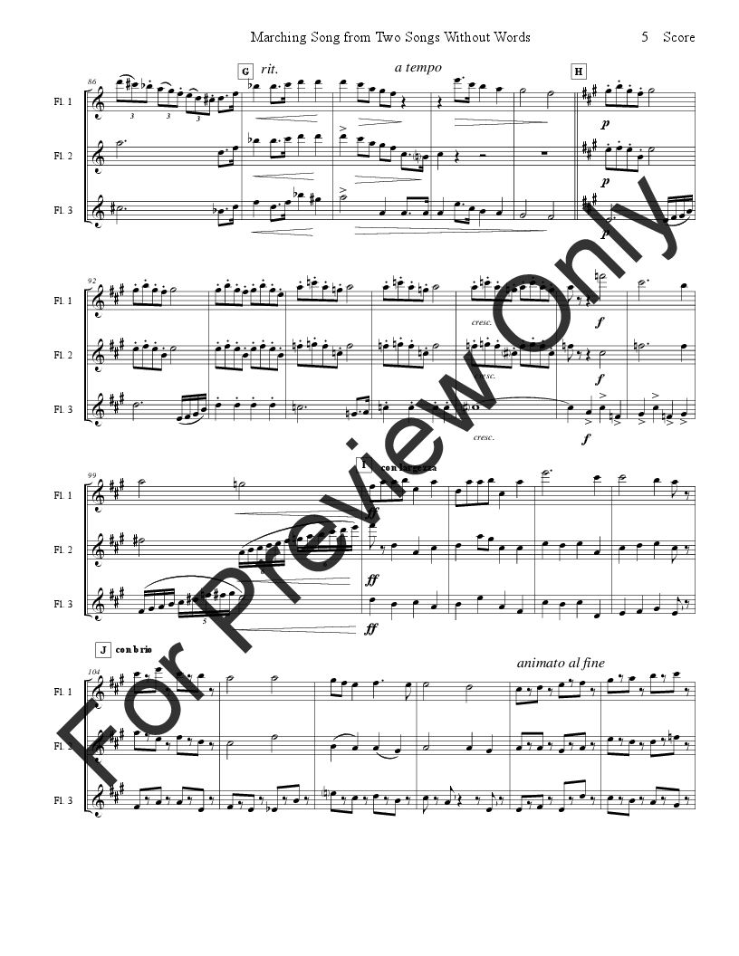 Marching Song by Gustav Holst for Flute Trio P.O.D.