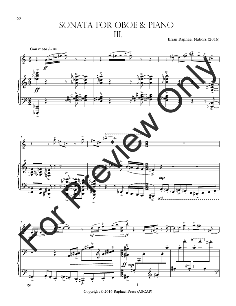 Sonata for Oboe & Piano (2016) P.O.D.