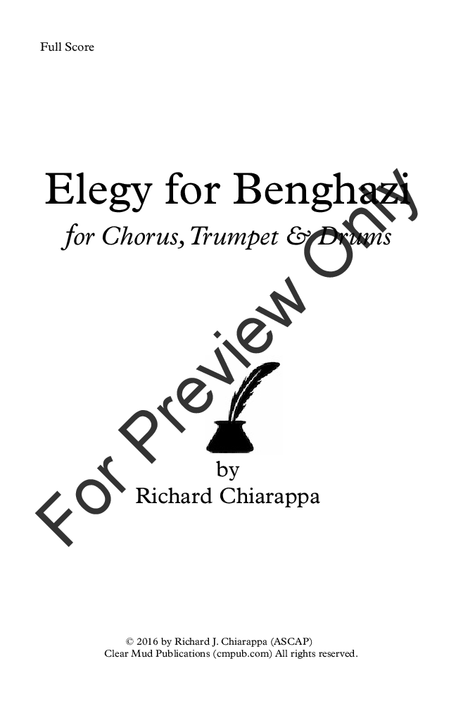 Elegy for Benghazi (for Chorus) INST PARTS P.O.D.