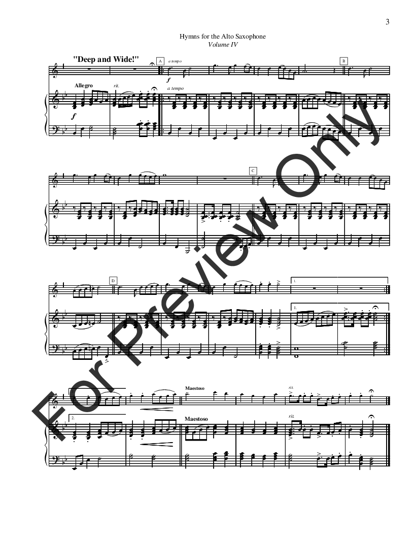 Hymns for the Alto Saxophone Volume IV P.O.D.
