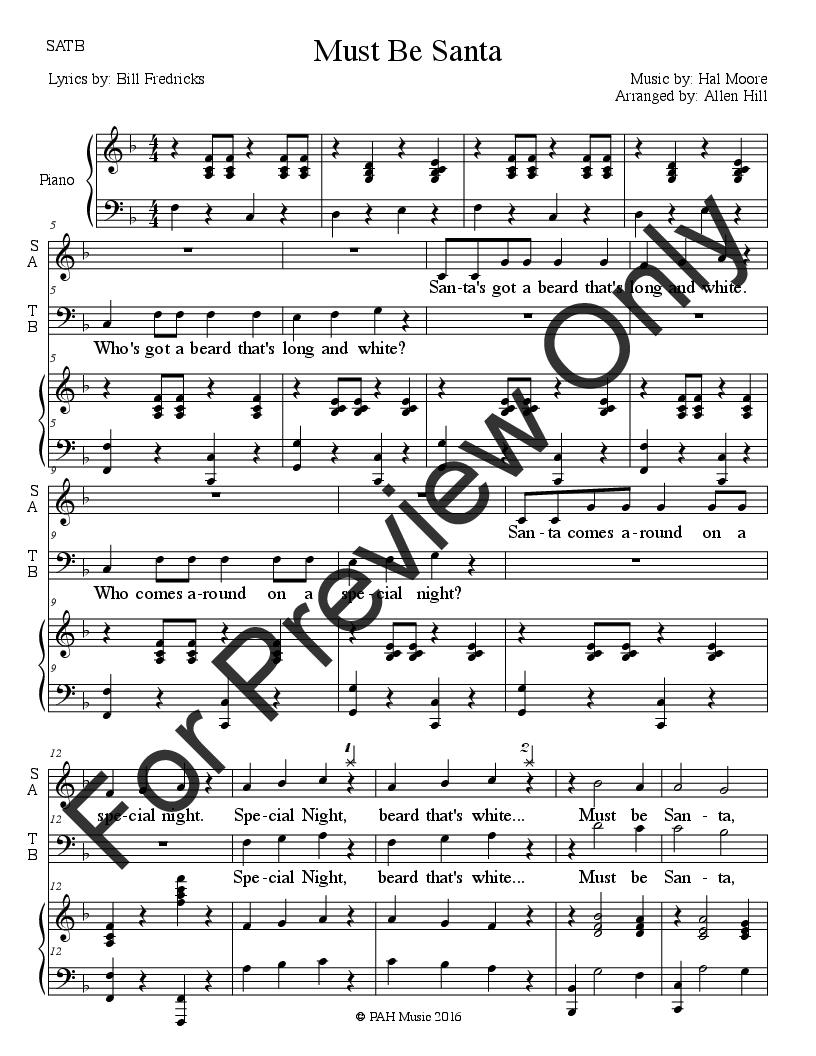 Must Be Santa - SATB P.O.D.