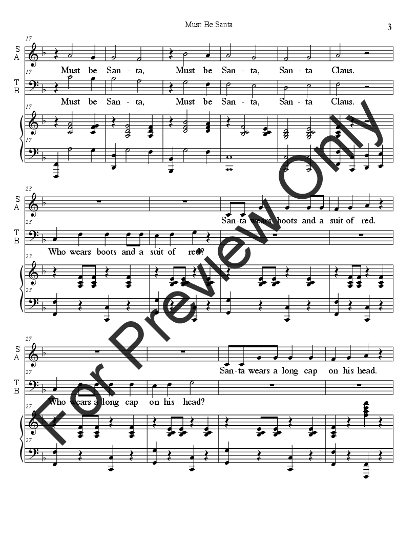 Must Be Santa - SATB P.O.D.