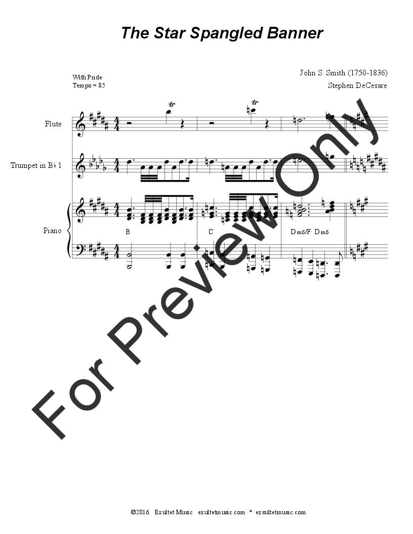 The Star Spangled Banner (for Brass Quartet) P.O.D.