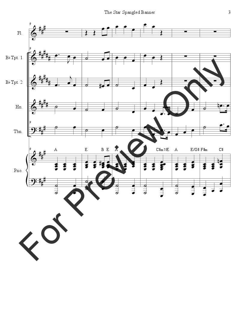 The Star Spangled Banner (for Brass Quartet) P.O.D.