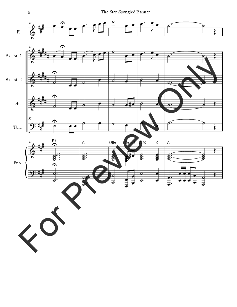 The Star Spangled Banner (for Brass Quartet) P.O.D.