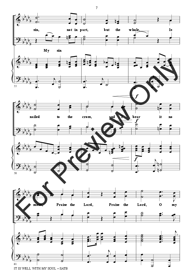 It Is Well With My Soul (SATB Choir with Piano) P.O.D.