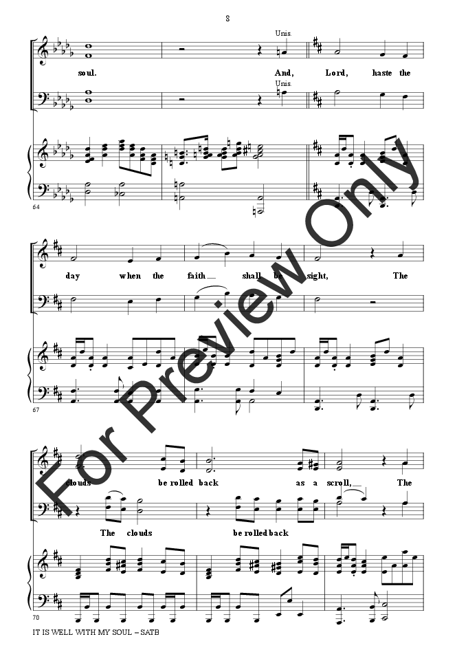 It Is Well With My Soul (SATB Choir with Piano) P.O.D.