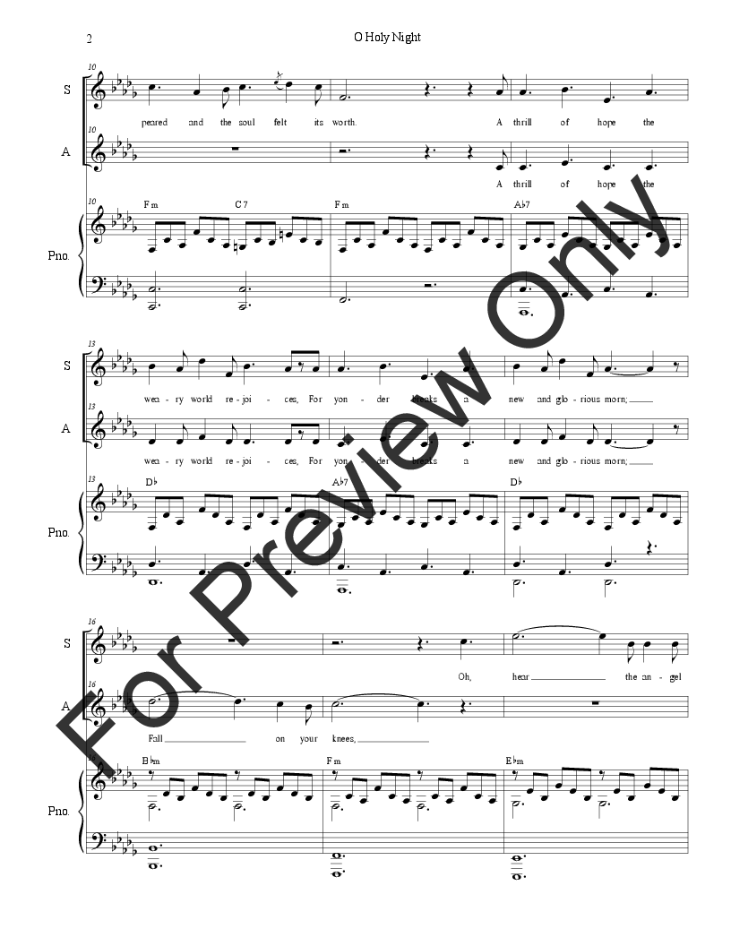 O Holy Night (Duet for Soprano and Alto) P.O.D.