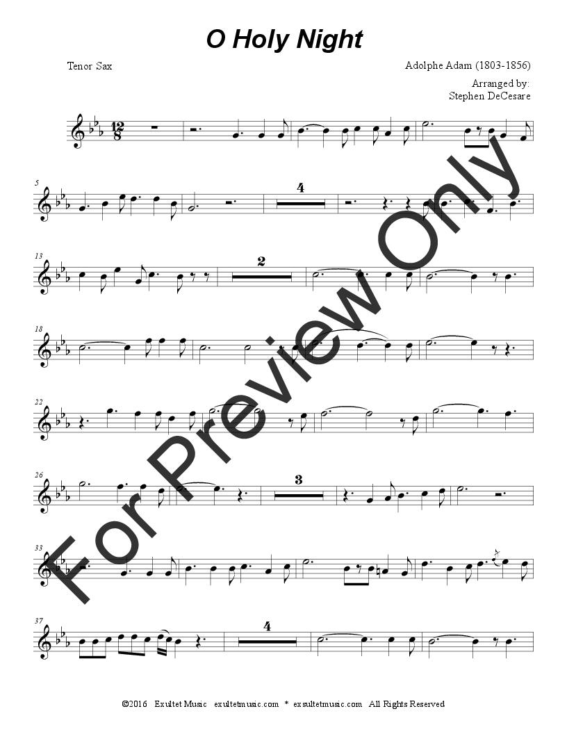 O Holy Night (for Saxophone Quartet) P.O.D.