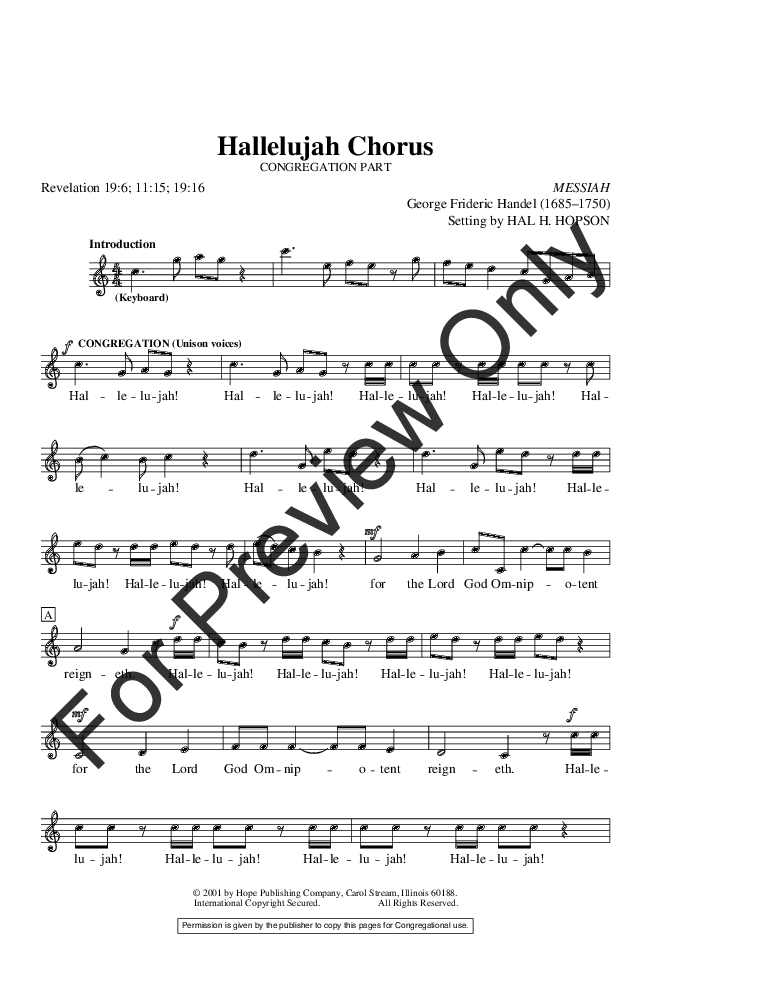 Hallelujah Chorus Large Print Edition P.O.D.