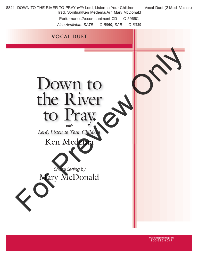 Down to the River to Pray Vocal Duet Medium Voice P.O.D.