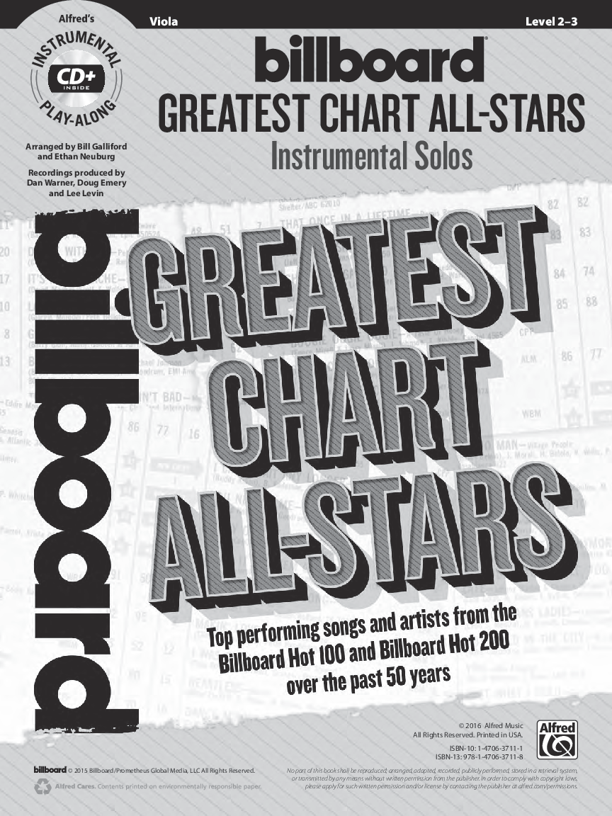 Billboard Greatest Chart All-Stars Instrumental Solos for Strings Viola BK/CD-ROM