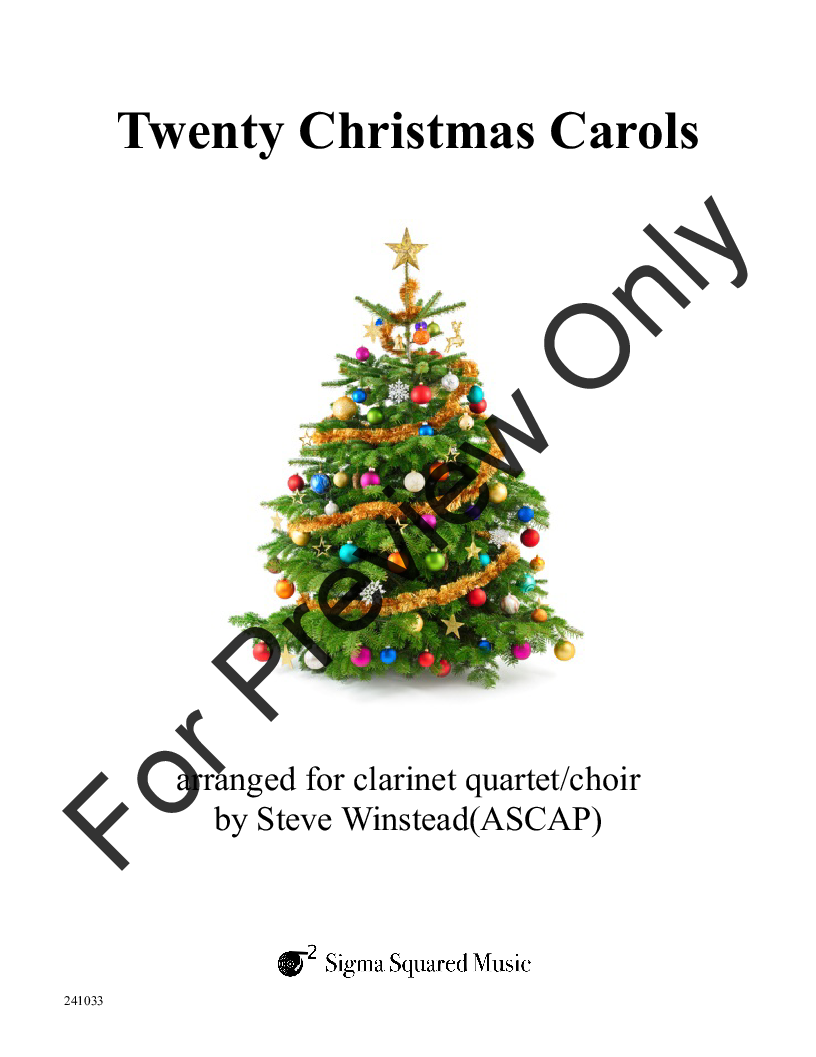 Twenty Christmas Carols Clarinet Quartet