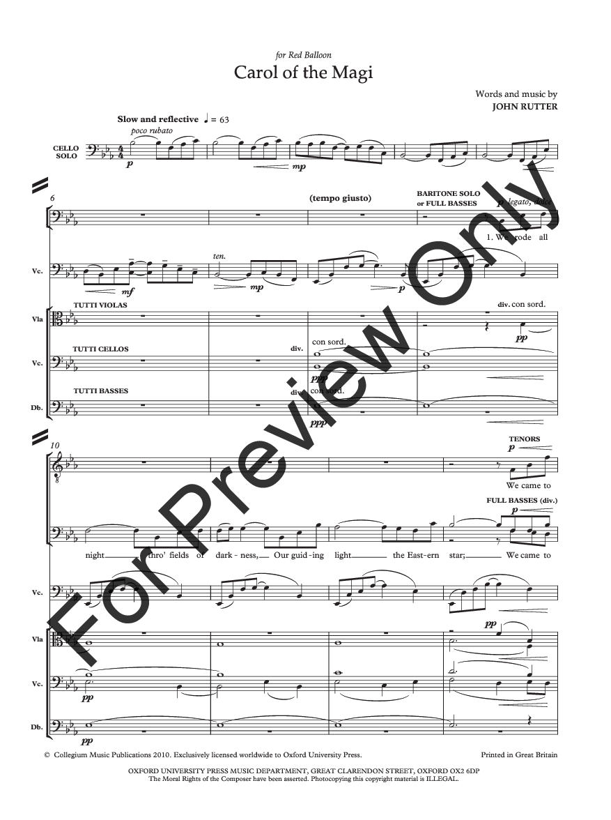 Carol of the Magi Full Score