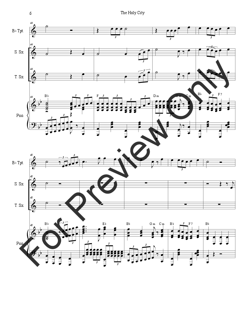 The Holy City (Duet for Soprano and Tenor Saxophone) P.O.D.