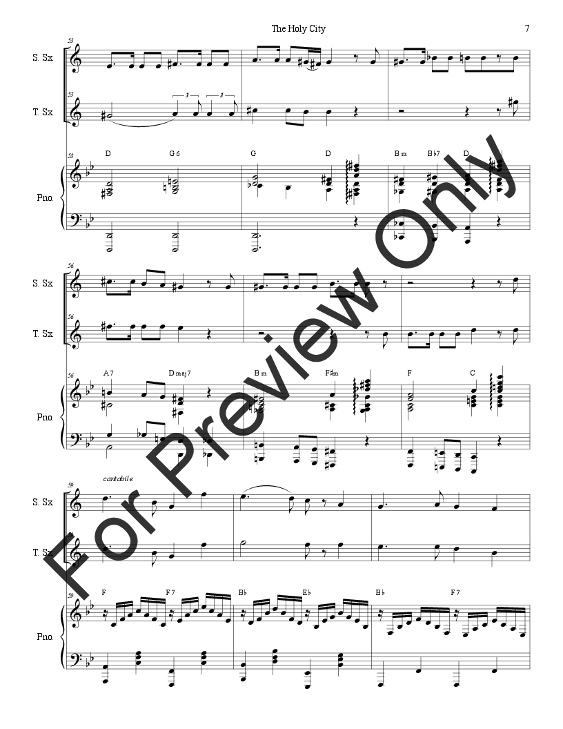 The Holy City (Duet for Soprano and Tenor Saxophone) P.O.D.