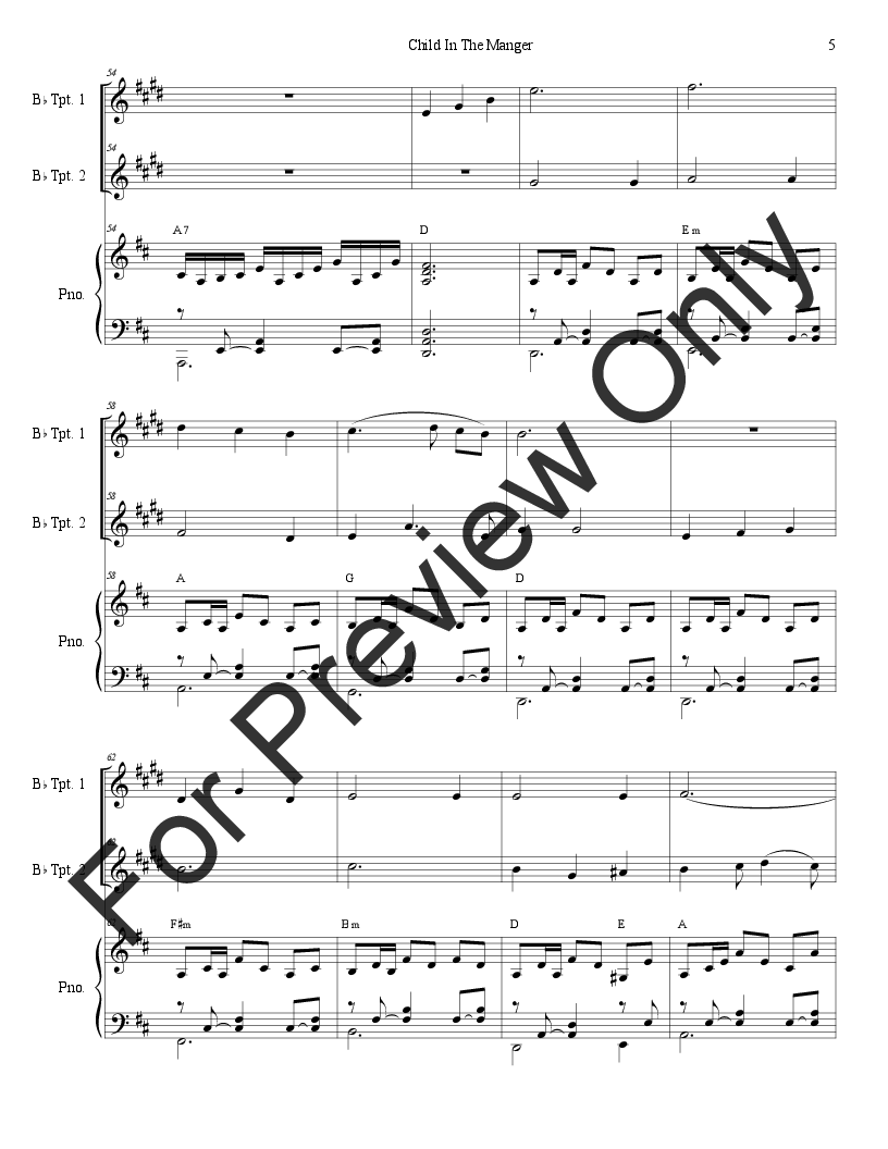 Child In The Manger (Duet for Bb-Trumpet) P.O.D.