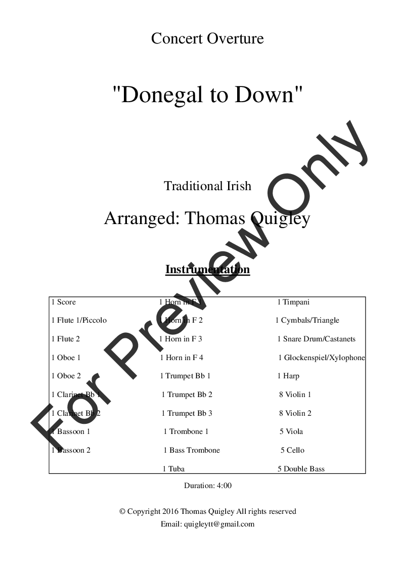 Concert Overture Donegal to Down P.O.D.