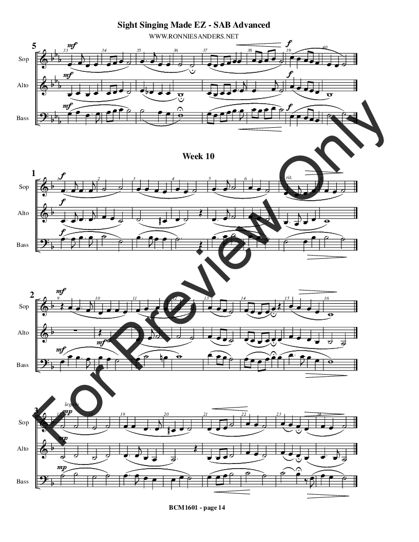 Sight Singing Made EZ: Book 6 Advanced SAB