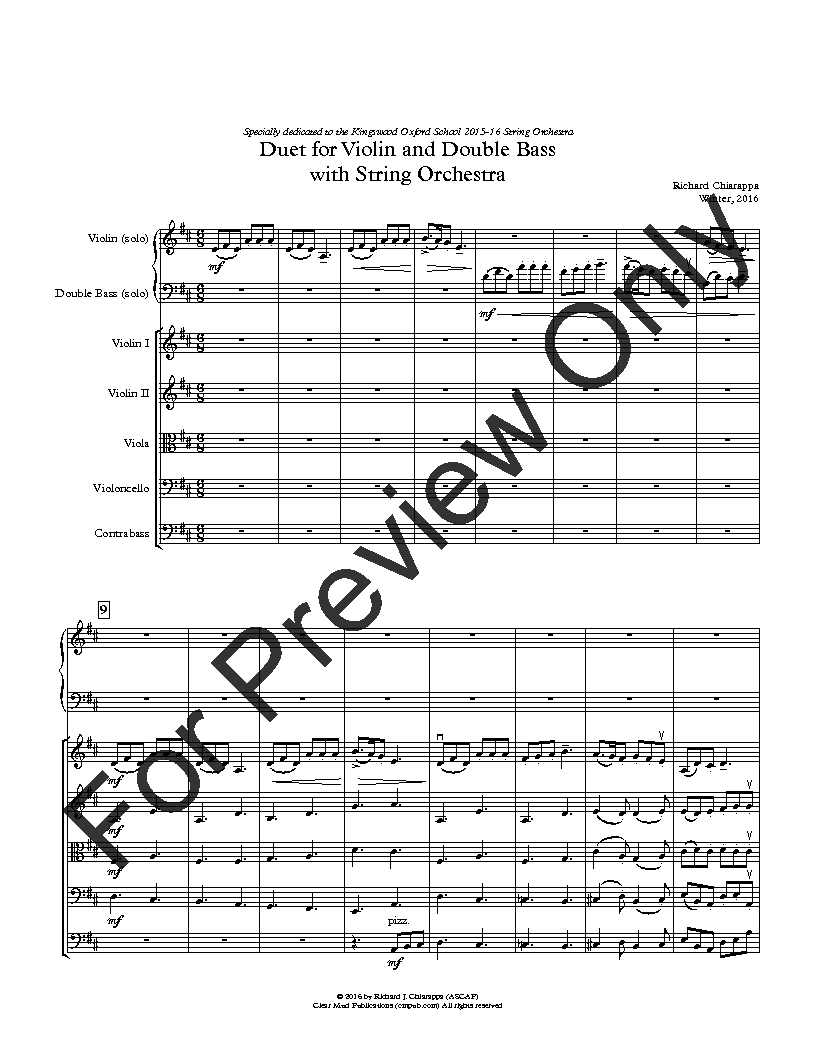 Duet for Violin and Double Bass (with String Orchestra) P.O.D.