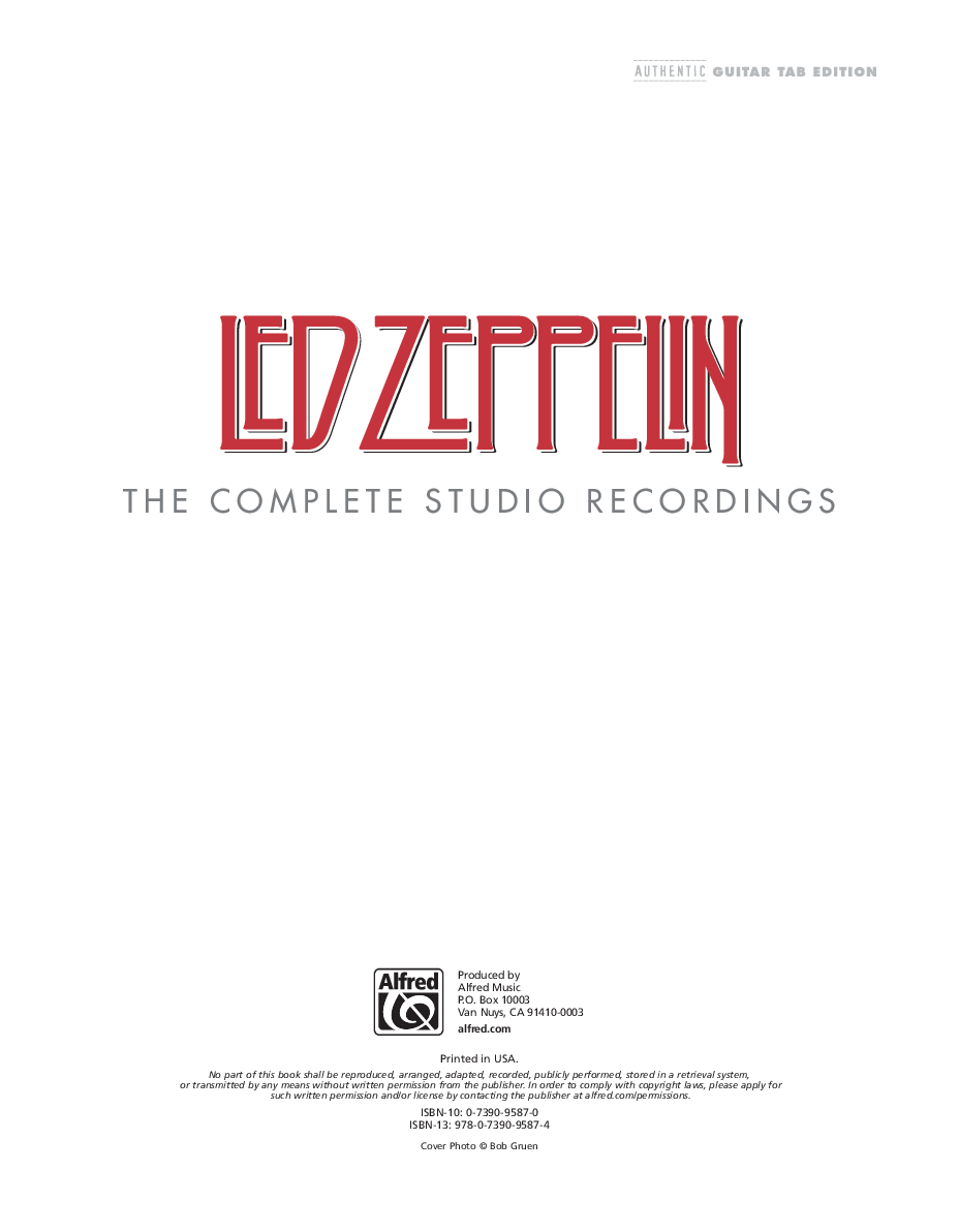 Led Zeppelin: The Complete Studio Recordings Hardcover Guitar TAB Edition