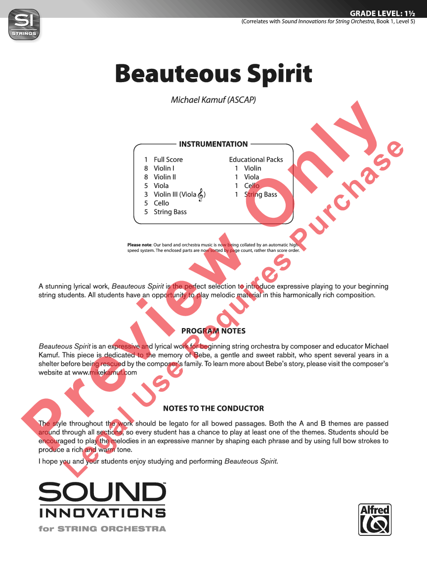 Beauteous Spirit Score
